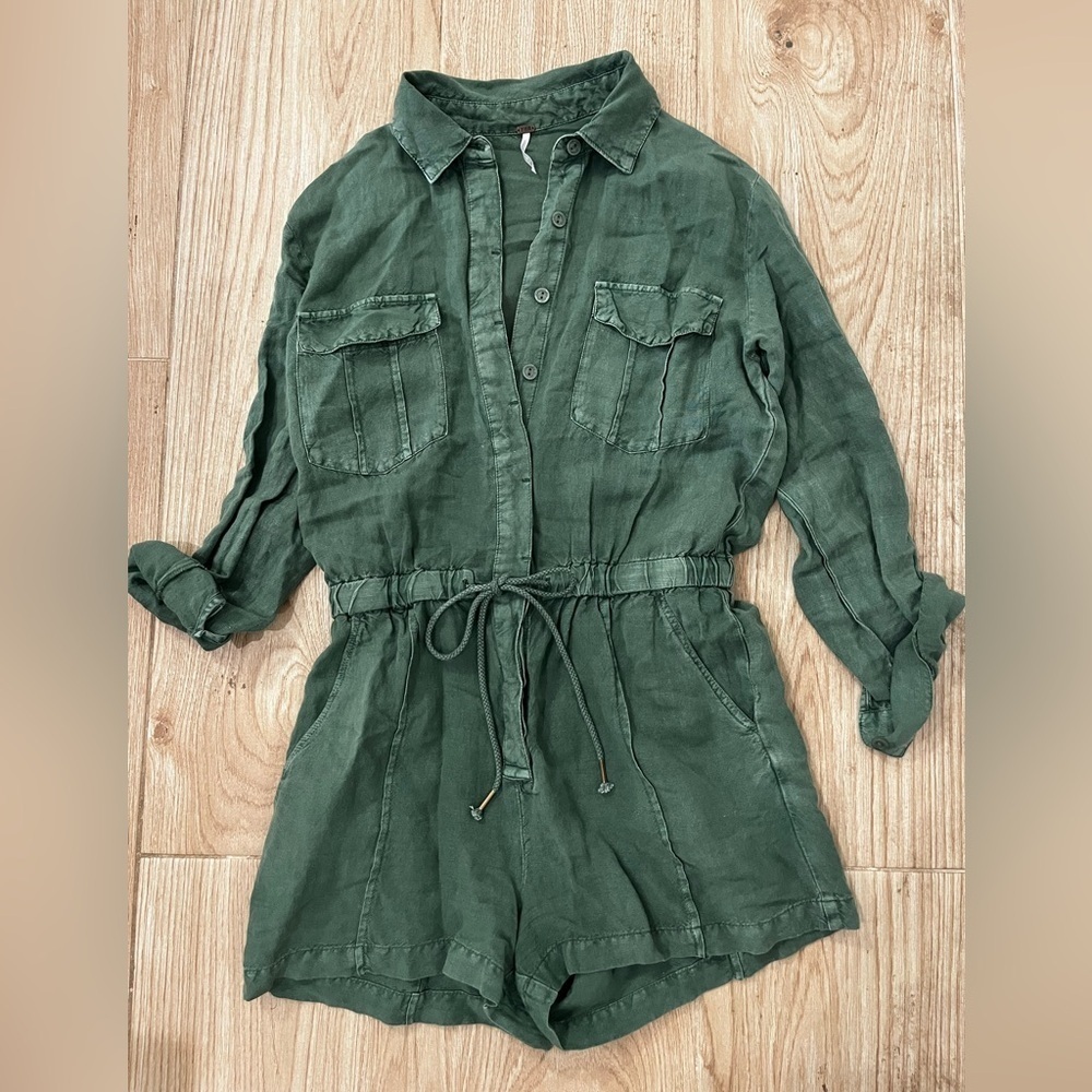 Young Fabulous & Broke Lake Side Romper in Palm Pigment - Picture 3 of 6